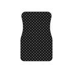 Black big polka dot car mats, set of four, front and rear mats