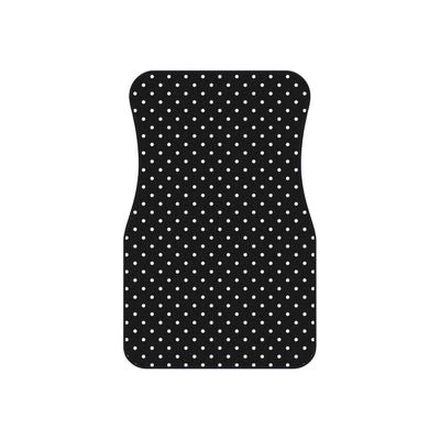 Black big polka dot car mats, set of four, front and rear mats