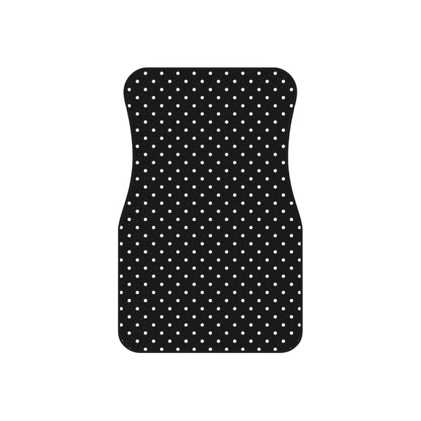 Black Big Polka Dot Car Mats Set of 4