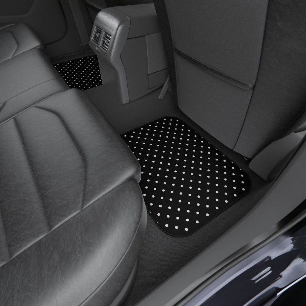Black big polka dot car mats, product view 11