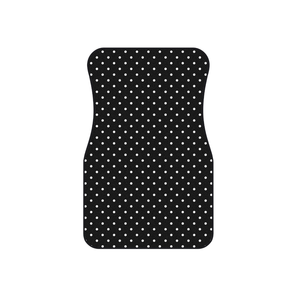 Black big polka dot car mats, product view 3