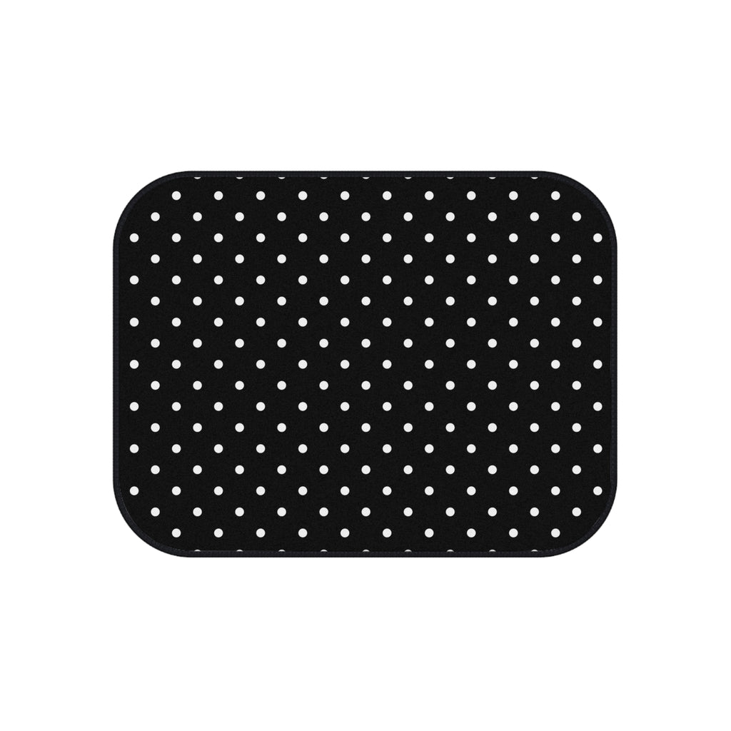 Black big polka dot car mats, product view 4