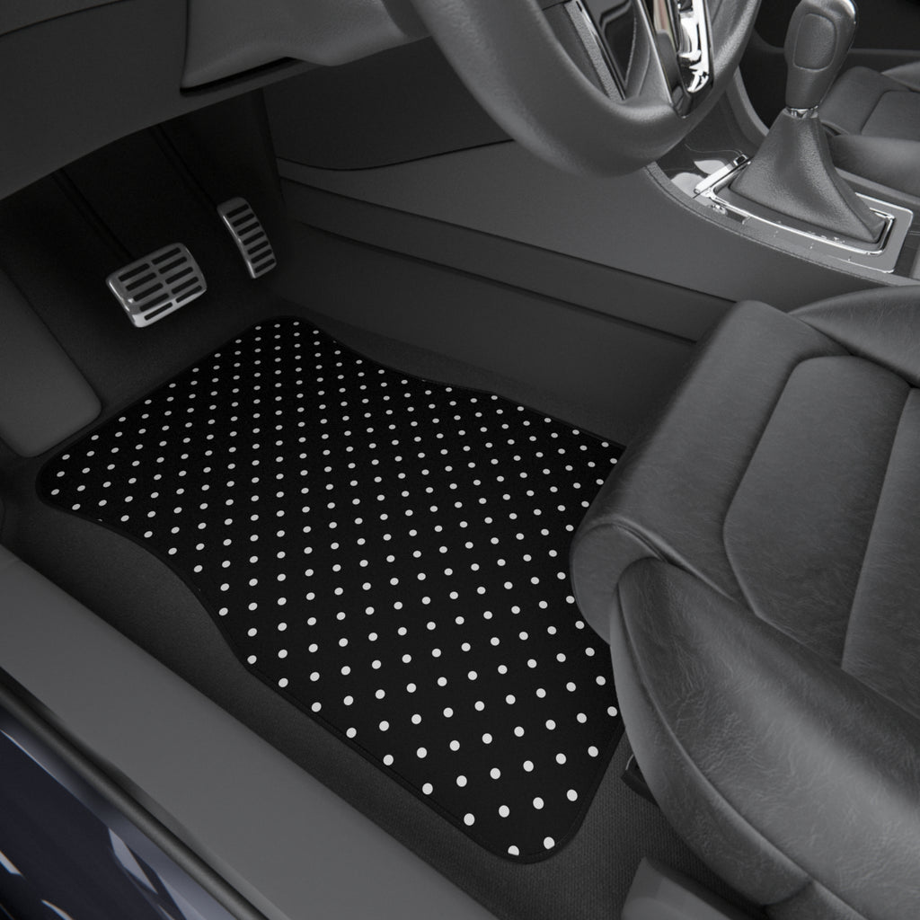 Black big polka dot car mats, product view 8