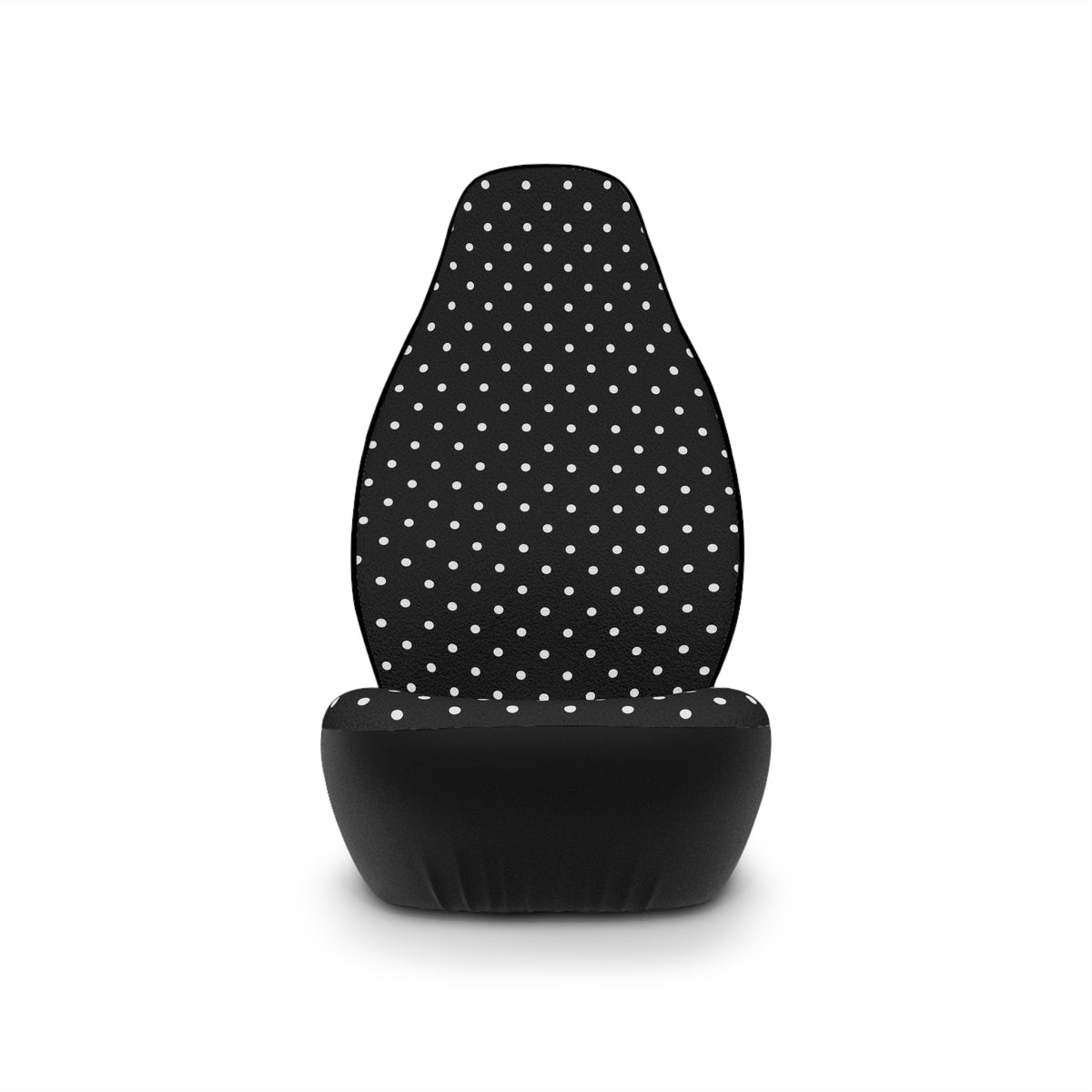 Black big polka dot car seat covers, product view 4