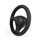 Black big polka dot steering wheel cover, product view 4