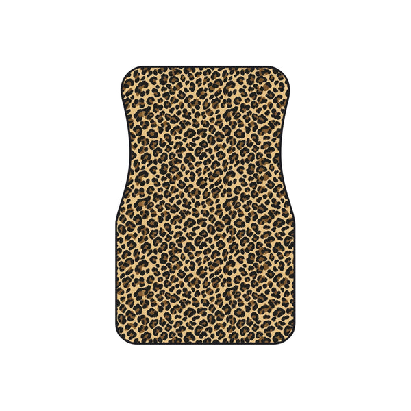 Black Brown Cheetah Print Car Mats Set of 4