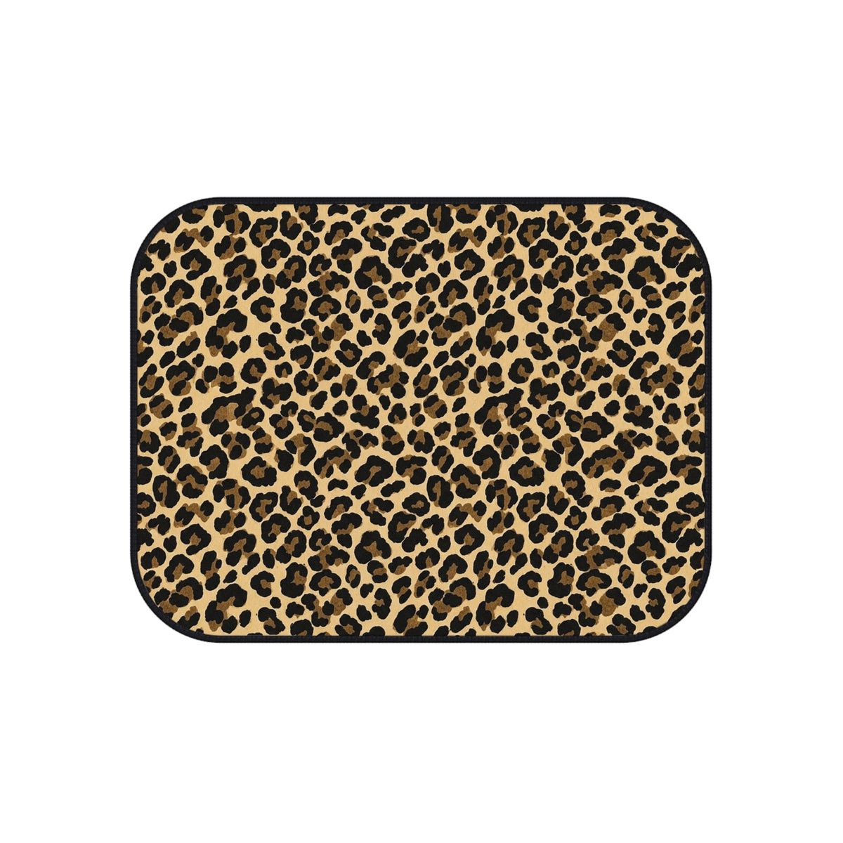 Black brown cheetah print car mats, product view 5