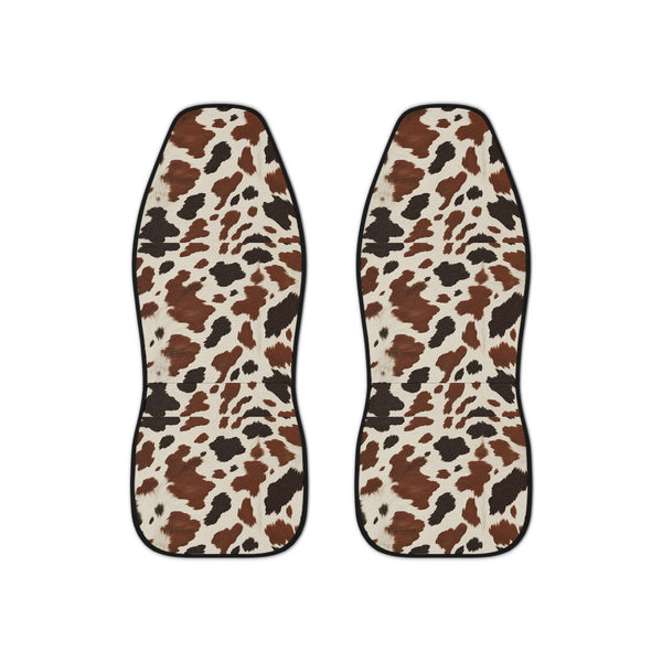 Black Brown Cow Print Car Seat Covers