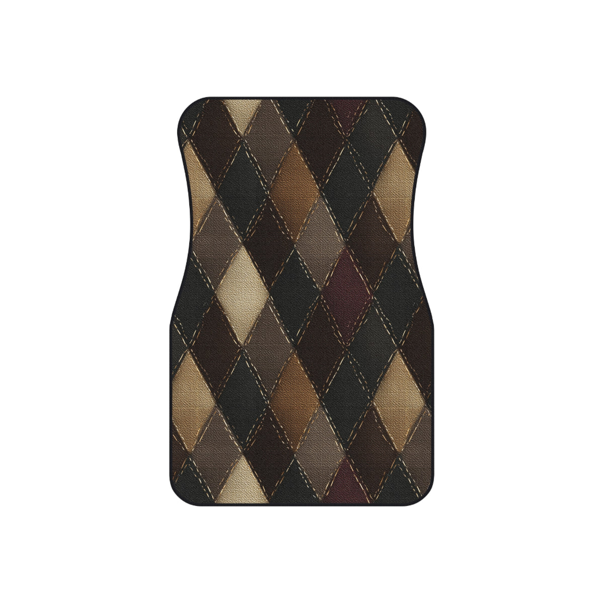 Black brown diamond plaid car mats, product view 3