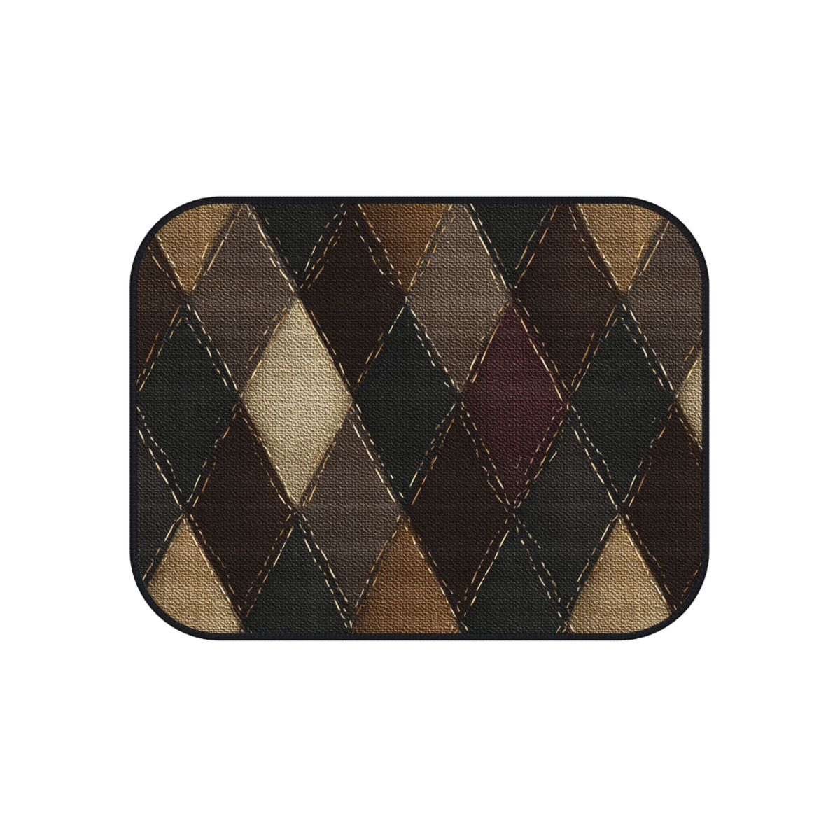 Black brown diamond plaid car mats, product view 4