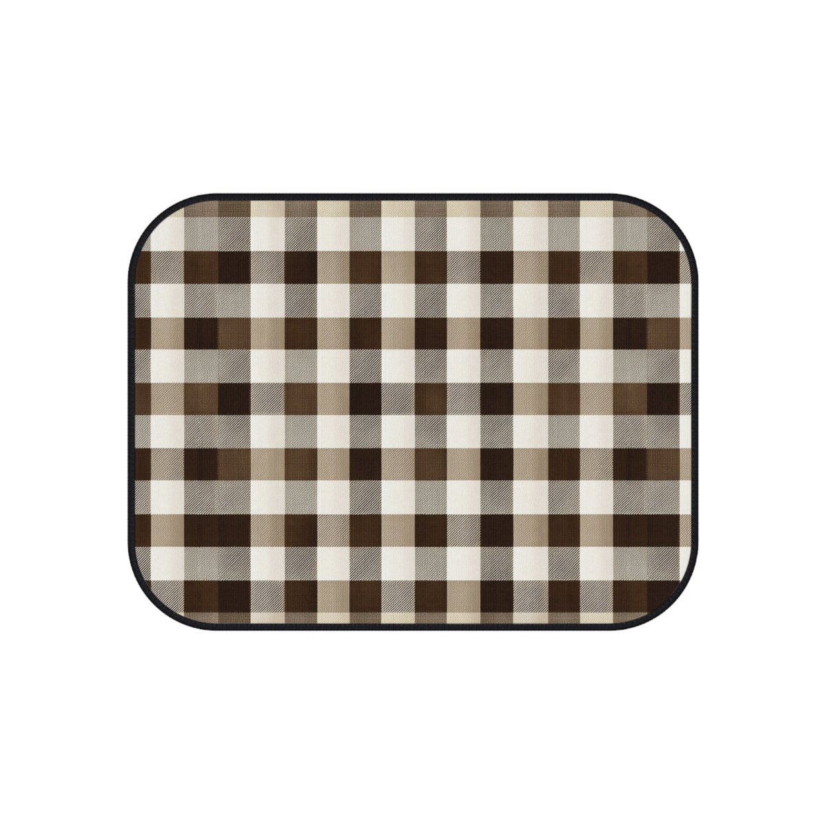 Black brown houndstooth car mats, product view 4