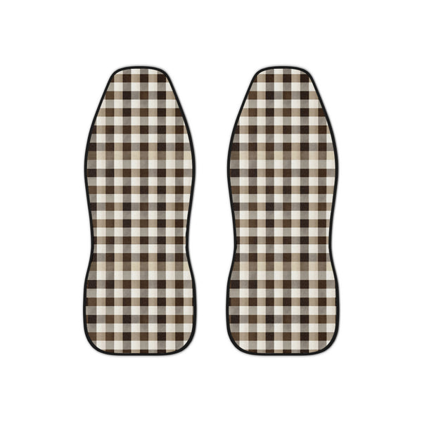 Black Brown Houndstooth Car Seat Covers