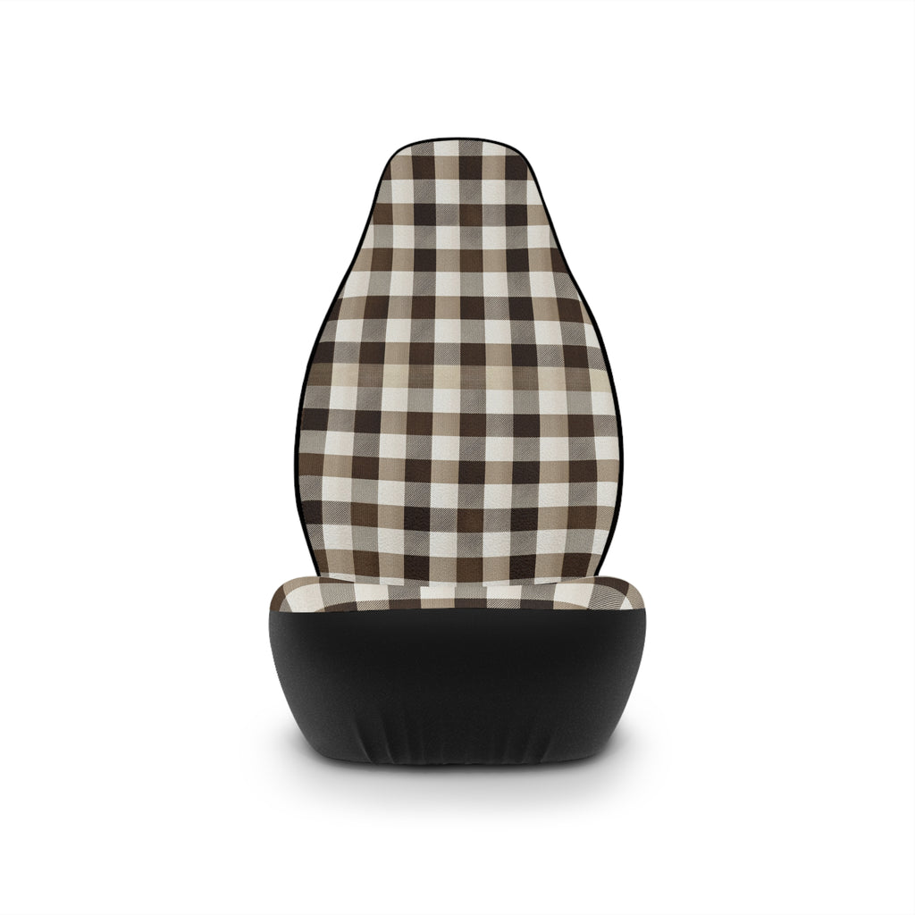Black brown houndstooth car seat covers, product view 4