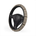 Black brown houndstooth steering wheel cover, product view 4