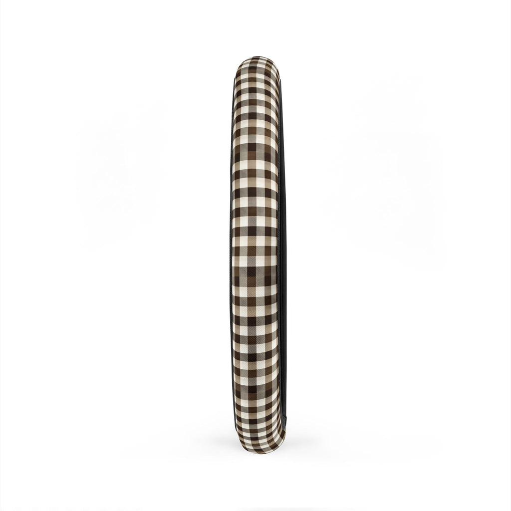 Black brown houndstooth steering wheel cover, product view 5