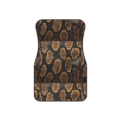 Black brown snake print car mats, set of four, front and rear mats