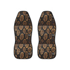 Black brown snake print car seat covers, set of two front seat covers