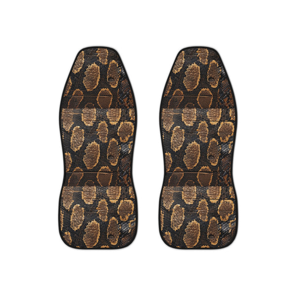Black Brown Snake Print Car Seat Covers