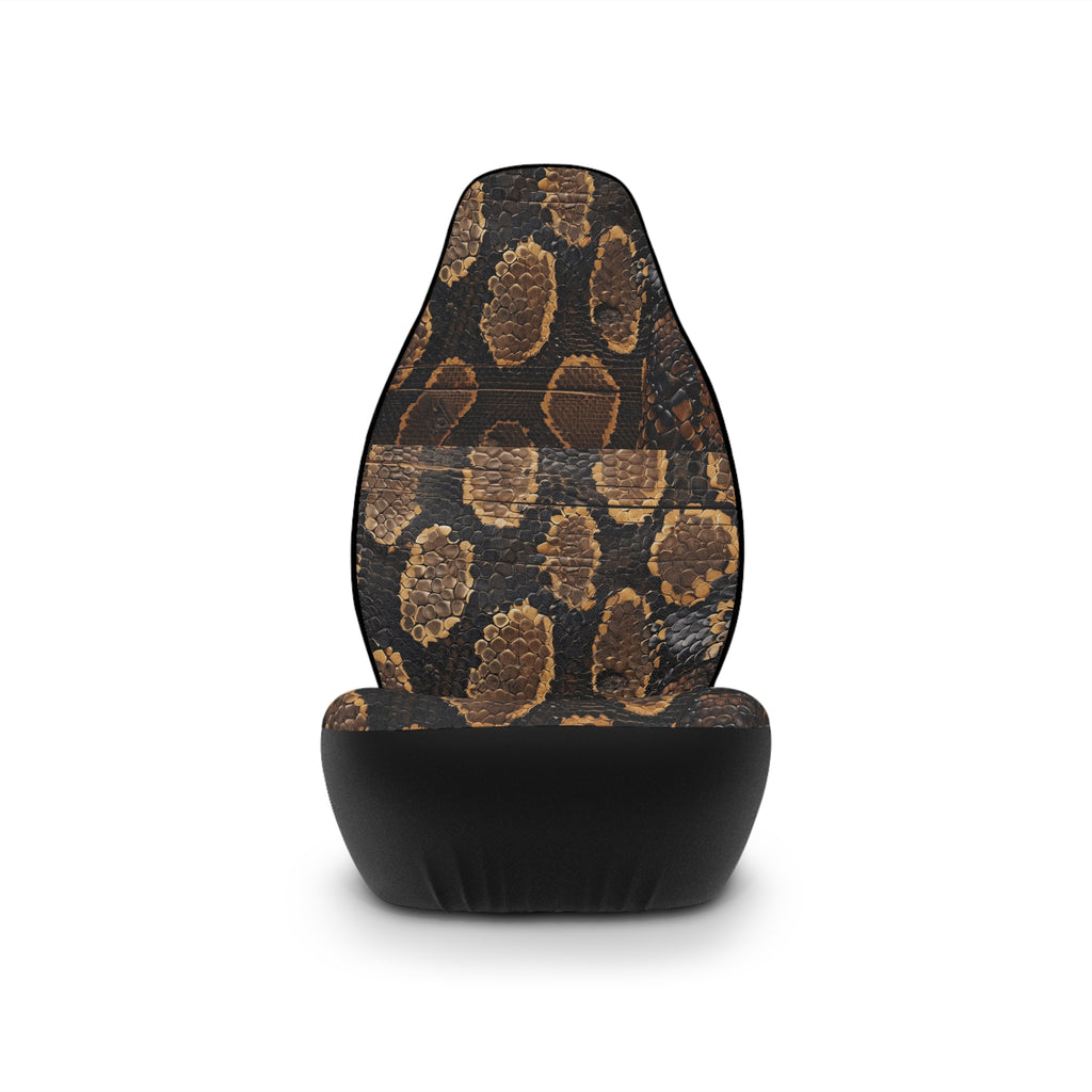 Black brown snake print car seat covers, product view 4