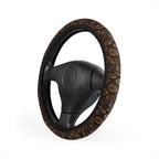 Black brown snake print steering wheel cover, product view 4