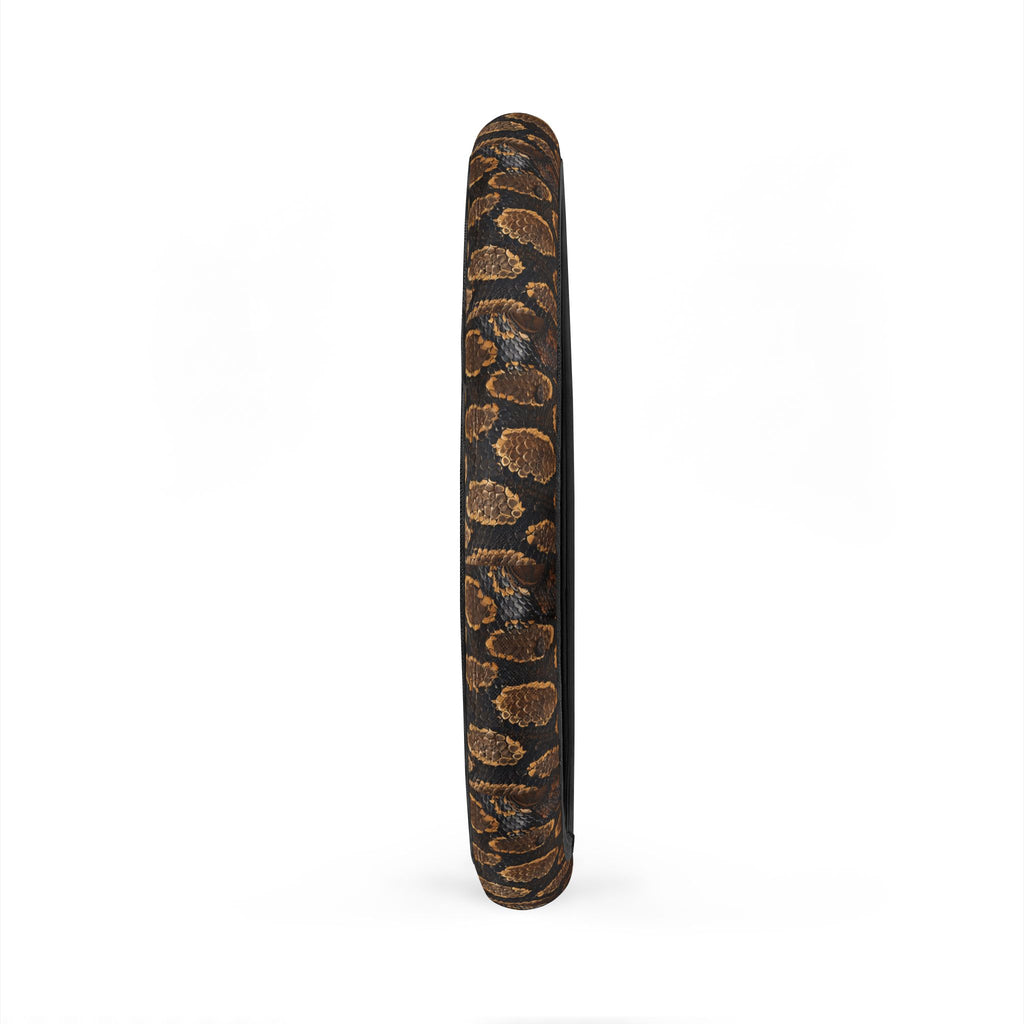 Black brown snake print steering wheel cover, product view 5