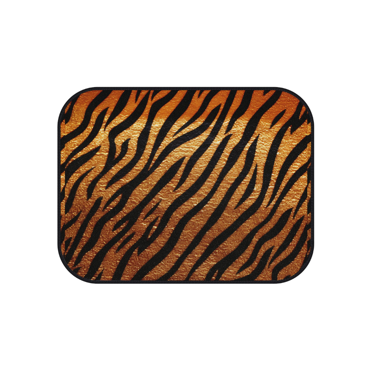 Black brown tiger print car mats, product view 4