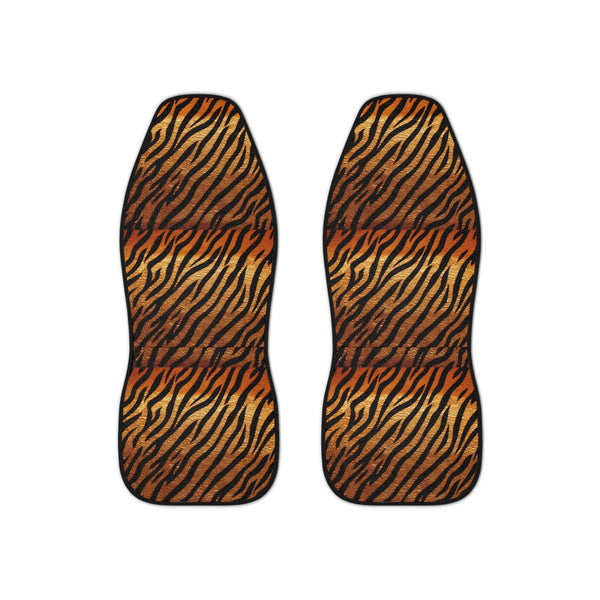 Black Brown Tiger Print Car Seat Covers