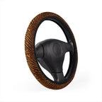 Black brown tiger print steering wheel cover, product view 3