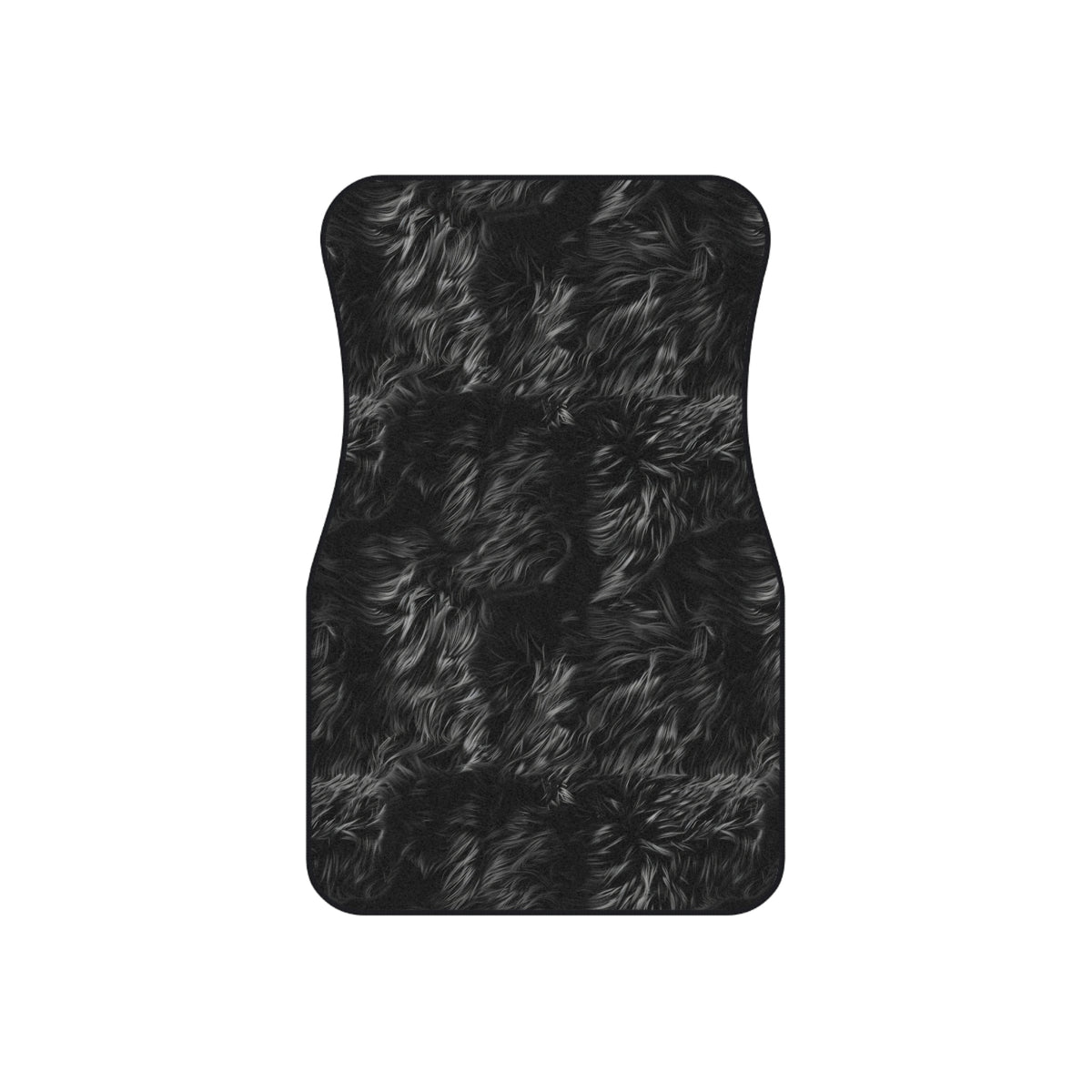 Black fur look car mats, set of four, front and rear mats
