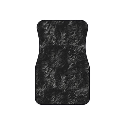 Black fur look car mats, set of four, front and rear mats