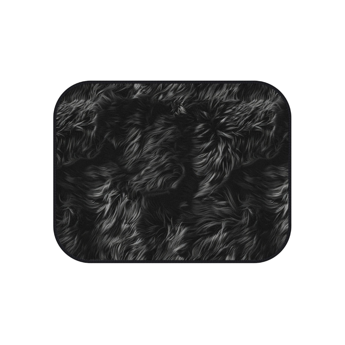Black fur look car mats, product view 4