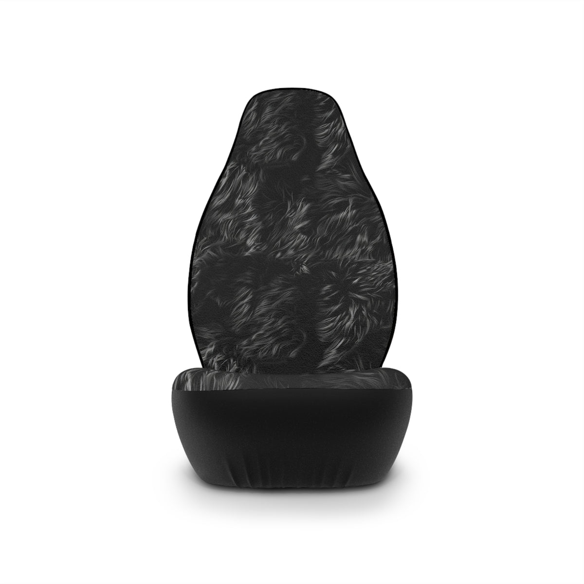 Black fur look car seat covers, product view 4