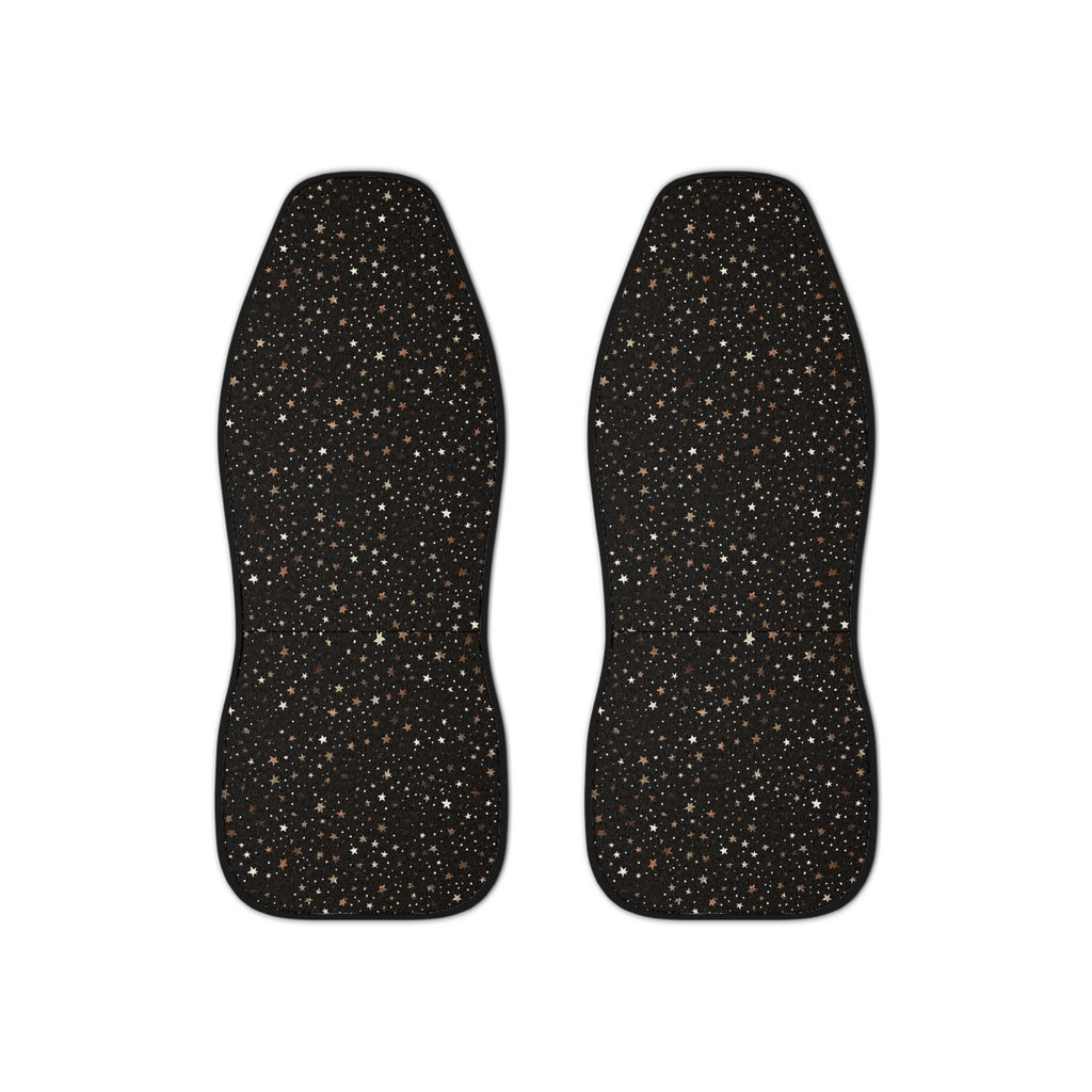 Black gold galaxy car seat covers, set of two front seat covers
