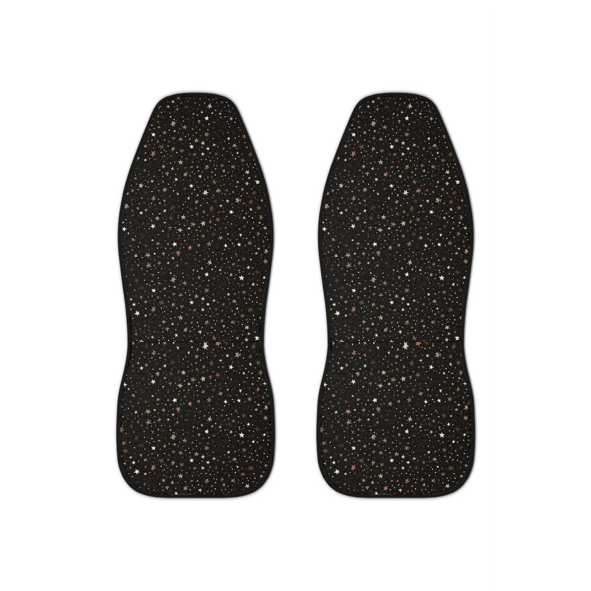Black gold galaxy car seat covers, set of two front seat covers