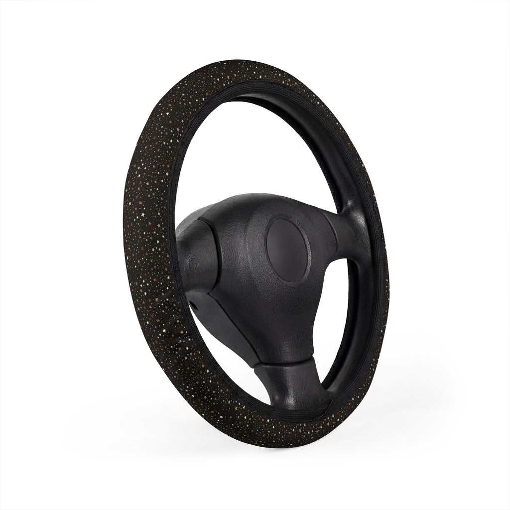 Black gold galaxy steering wheel cover, product view 3