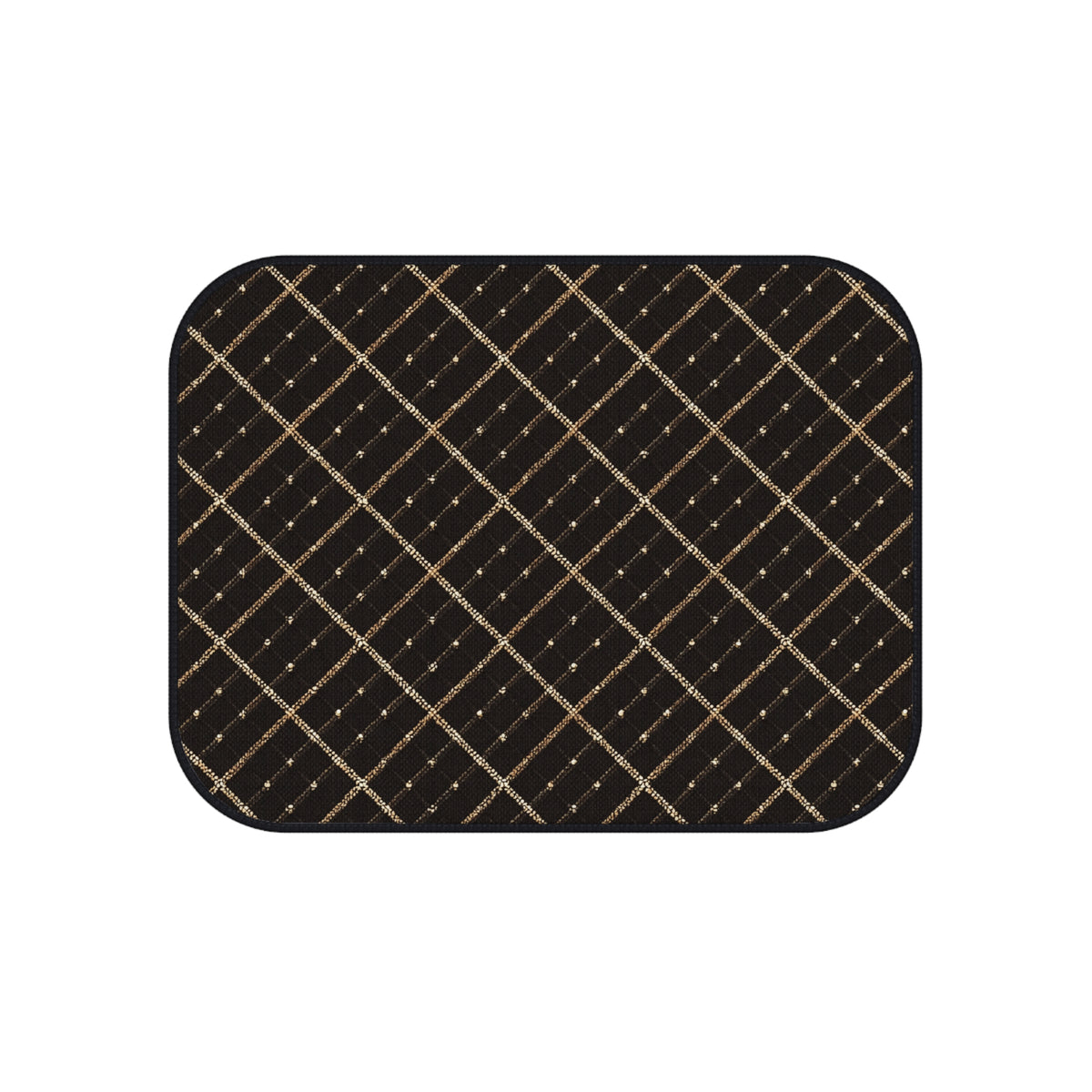 Black gold plaid car mats, product view 4
