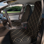 Black gold plaid car seat covers, product view 3