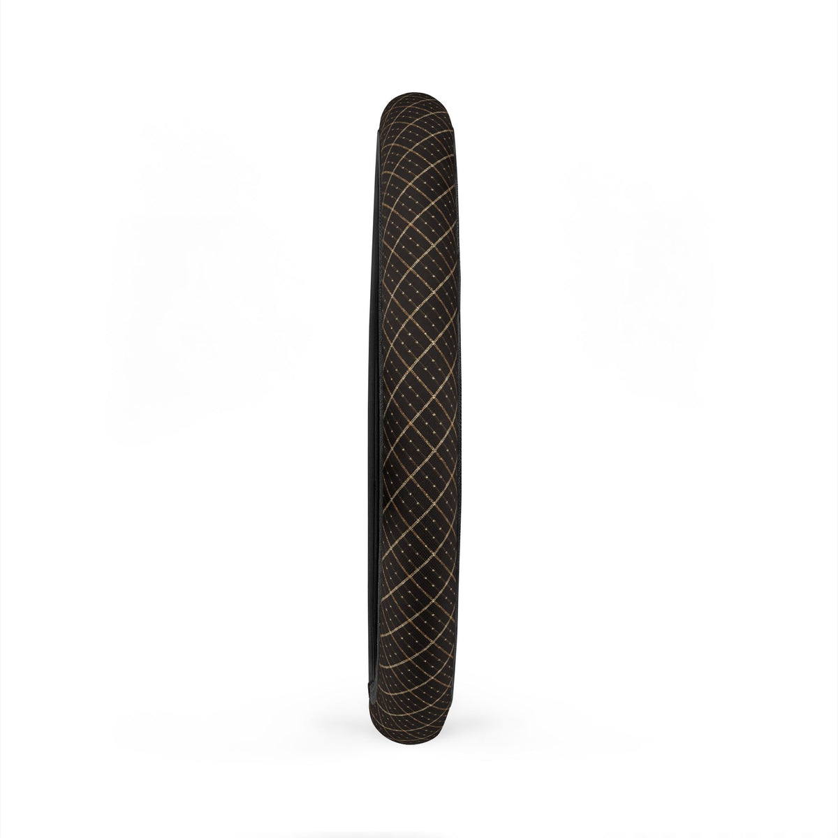 Black gold plaid steering wheel cover, product view 6