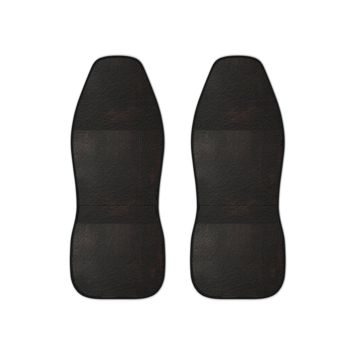 Black leather look car seat covers, set of two front seat covers