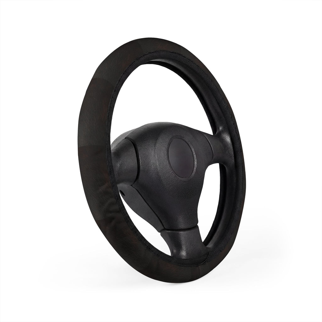 Black leather look steering wheel cover, product view 3
