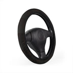 Black leather look steering wheel cover, product view 3