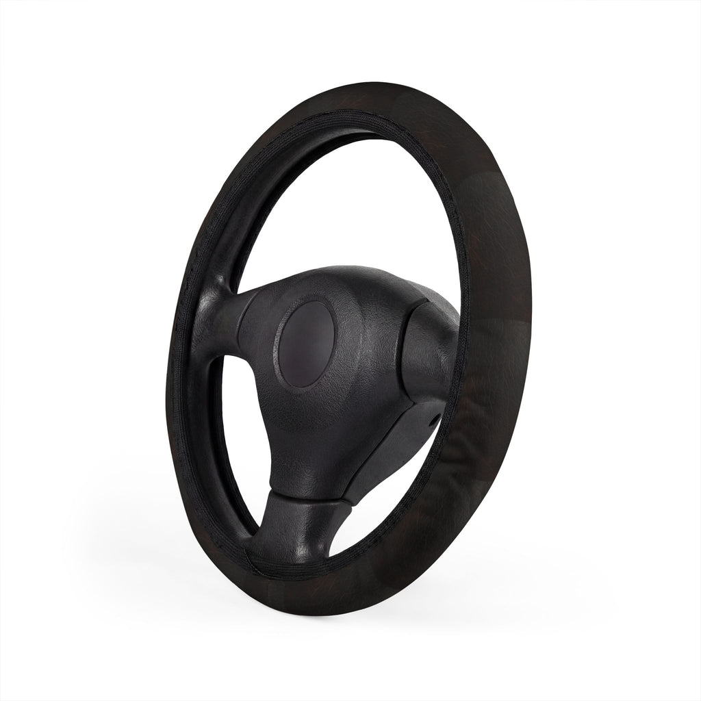 Black leather look steering wheel cover, product view 4