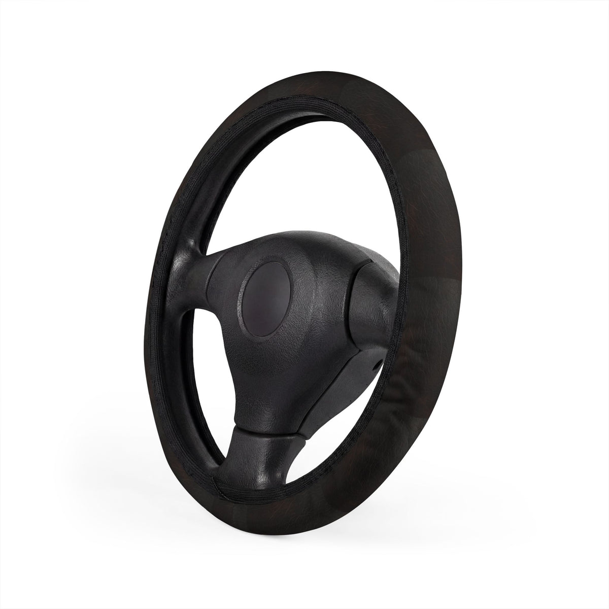 Black leather look steering wheel cover, product view 4