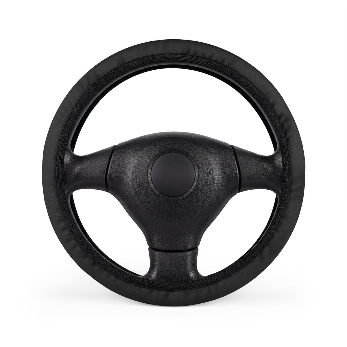 Black rainbow glitter steering wheel cover, on a steering wheel