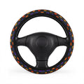 Black rainbow heart steering wheel cover, on a steering wheel