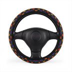 Black rainbow heart steering wheel cover, on a steering wheel