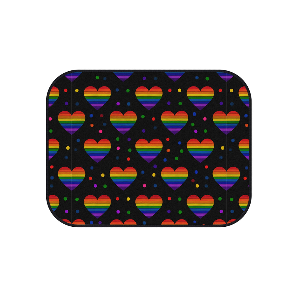 Black rainbow pride car mats, product view 5
