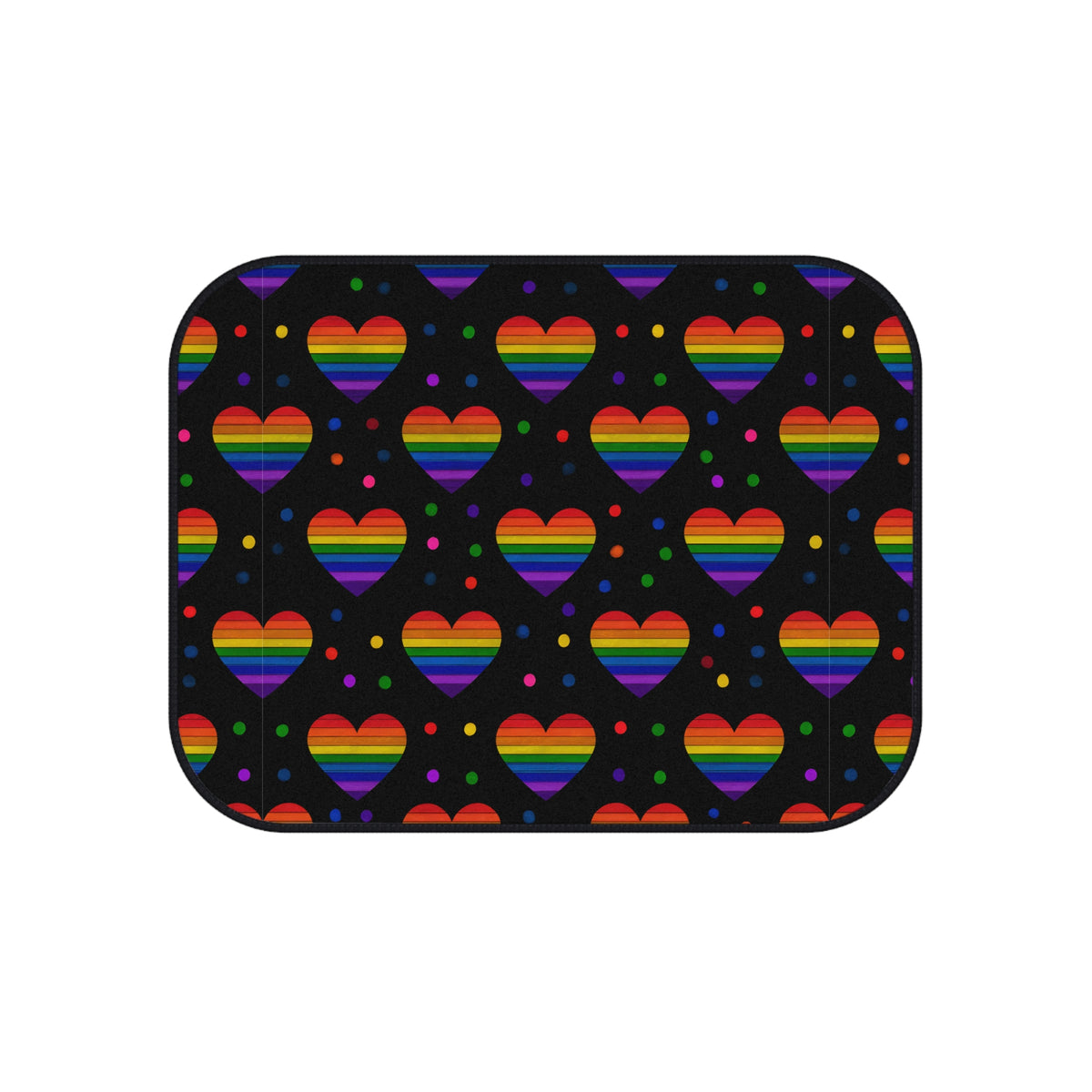 Black rainbow pride car mats, product view 5