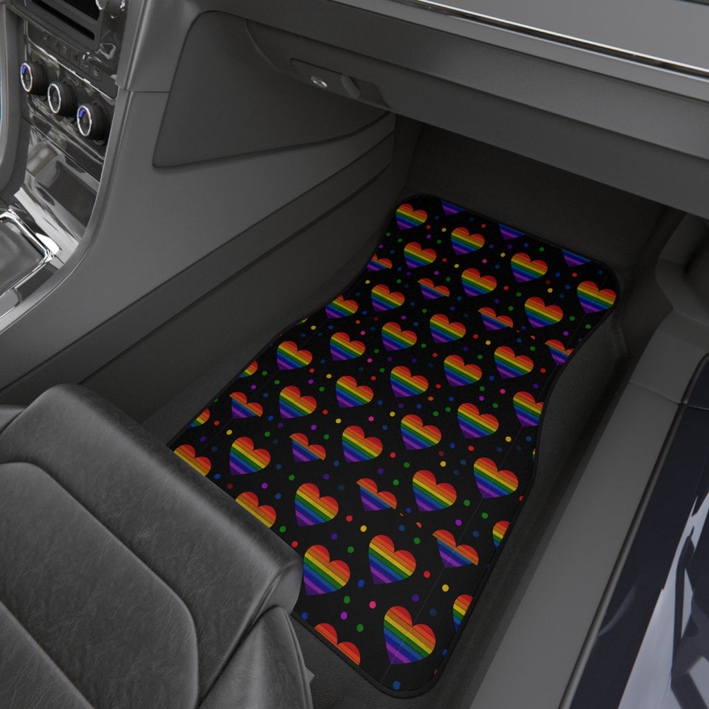 Black rainbow pride car mats, product view 9