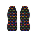 Black rainbow pride car seat covers, set of two front seat covers